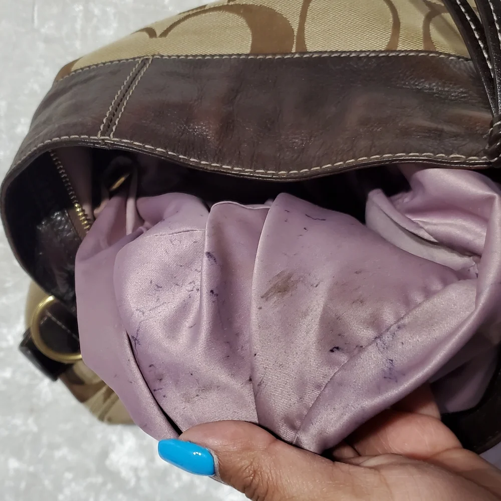 Coach Signature Brown Zoe Hobo Bag - Picture 10 of 13